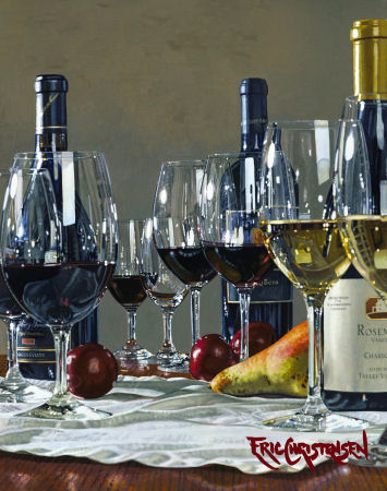 Nov 7 – Eric Christensen wine art, Frie Brothers Reserve Merlot ...